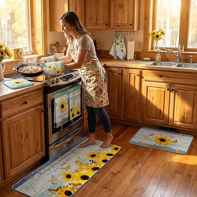 Fourluoo 10 Pcs Sunflower Kitchen Decor and Accessories Set Sunflower Kitchen - Image 4