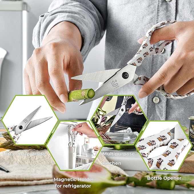 Linoroso Kitchen Scissors Heavy Duty Kitchen Shears - Image 3