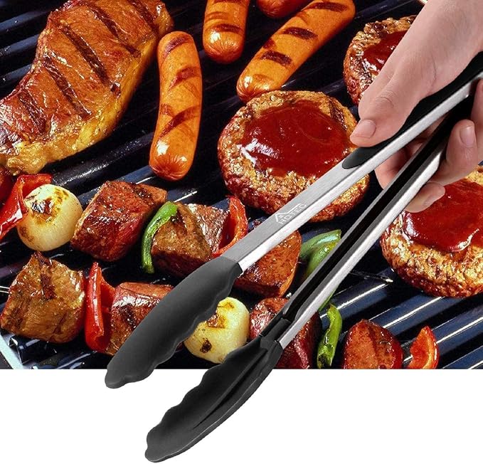 HOTEC Premium Stainless Steel Locking Kitchen Tongs - Image 8