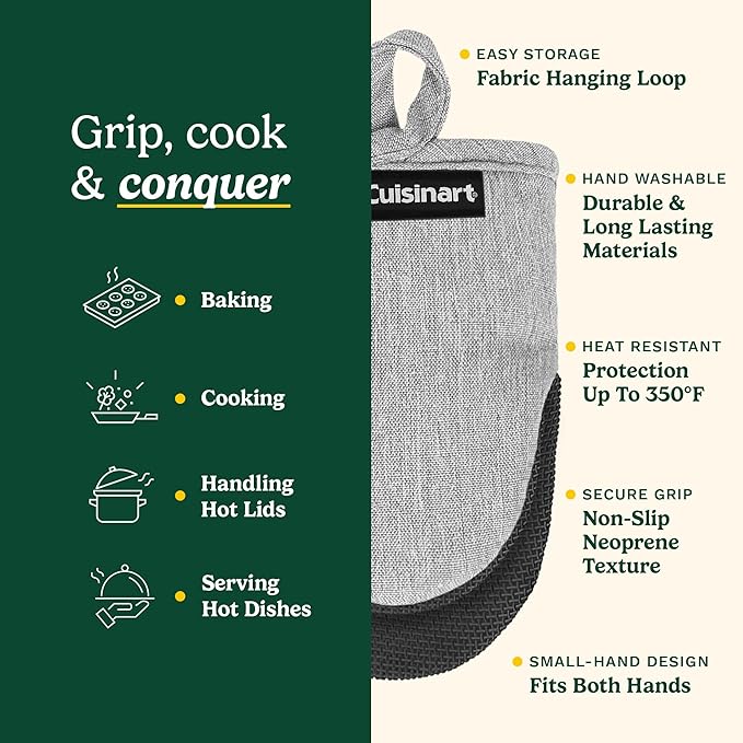 Cuisinart Mini Oven Mitts – 5.5” x 7” Heat-Resistant Kitchen Mitts - Image 5