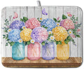 Hydrangea Dish Drying Mat for Kitchen Counter Spring Summer Floral Vases dish by Kwlegh