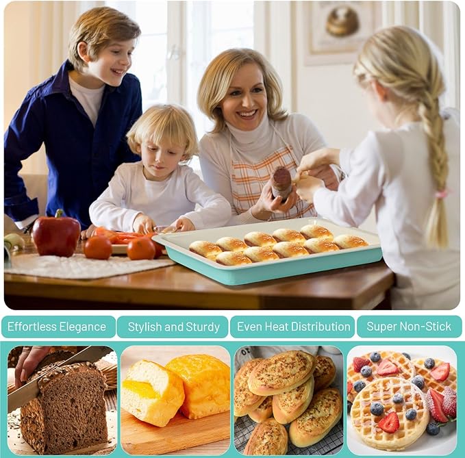 Sheet Cake Pan with Lid, Non-Stick Ceramic Coating Baking Pan, Oven Safe 450°F - Image 7