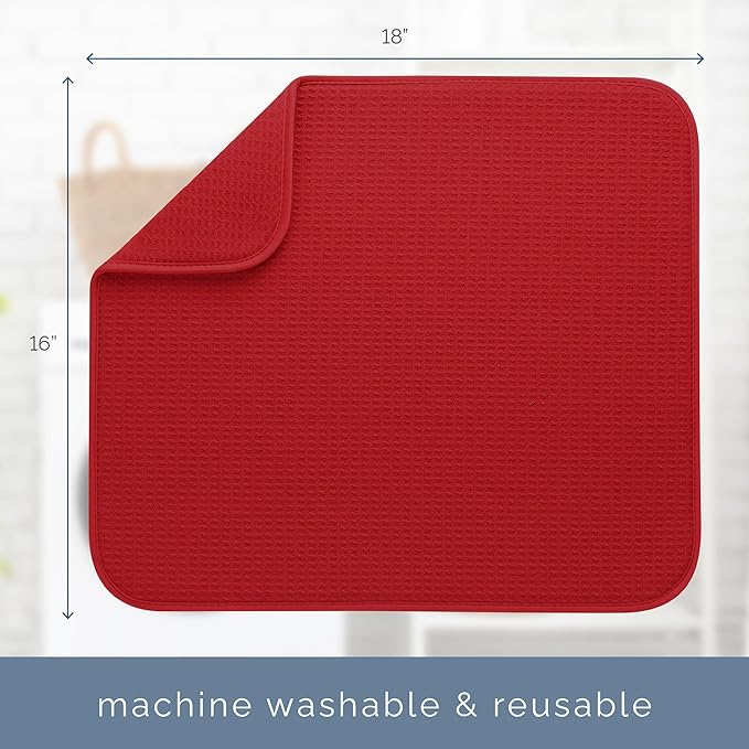 S&T INC. Dish Drying Mat, 16” x 18”, Absorbent Microfiber Kitchen Counter Mat - Image 6