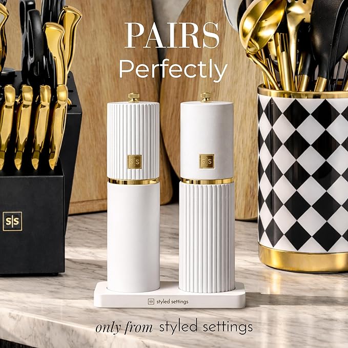 Wooden Salt and Pepper Grinder Set – Refillable Manual Salt and Pepper Mills - Image 9