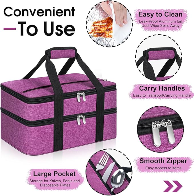 Double Insulated Casserole Carrier, Portable Casserole Carrier - Image 3