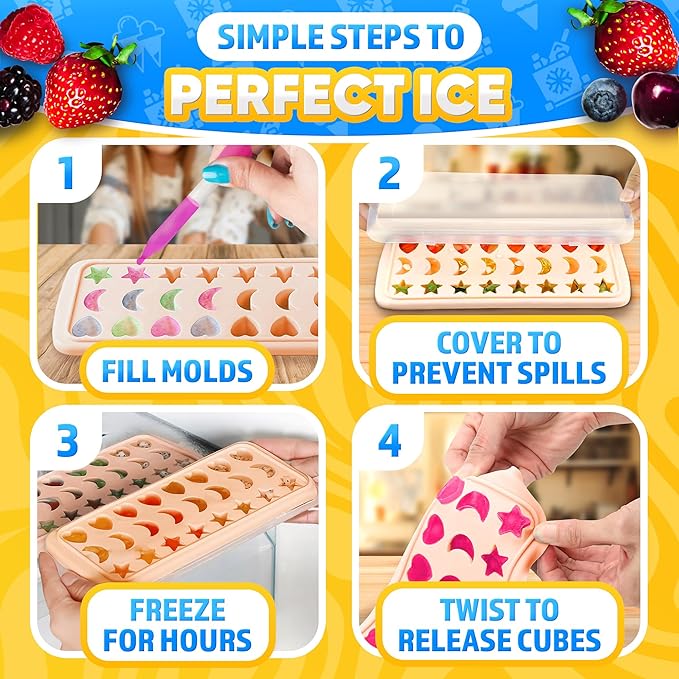 Mini Star Ice Cube Tray with Lid – Stars, Moons & Hearts that Just Pop Right - Image 6