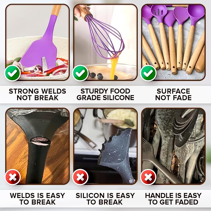 12 Pcs Purple Kitchen Utensils Set - Image 4