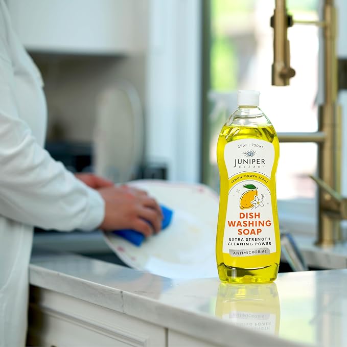 Juniper CLEAN, Dish Soap, Lemon Scent, Liquid Dish Washing Soap Squeeze Bottle 25 Fl Oz (Pack of 1)
