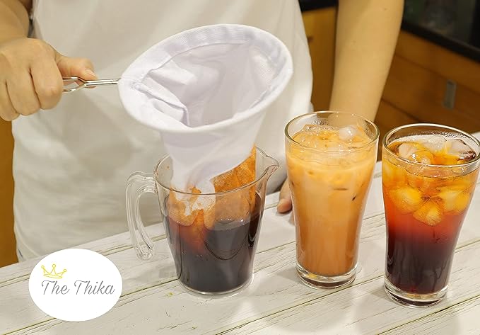 5.3” Large Reusable Thai Tea Filter – Traditional Cloth Strainer - Image 3