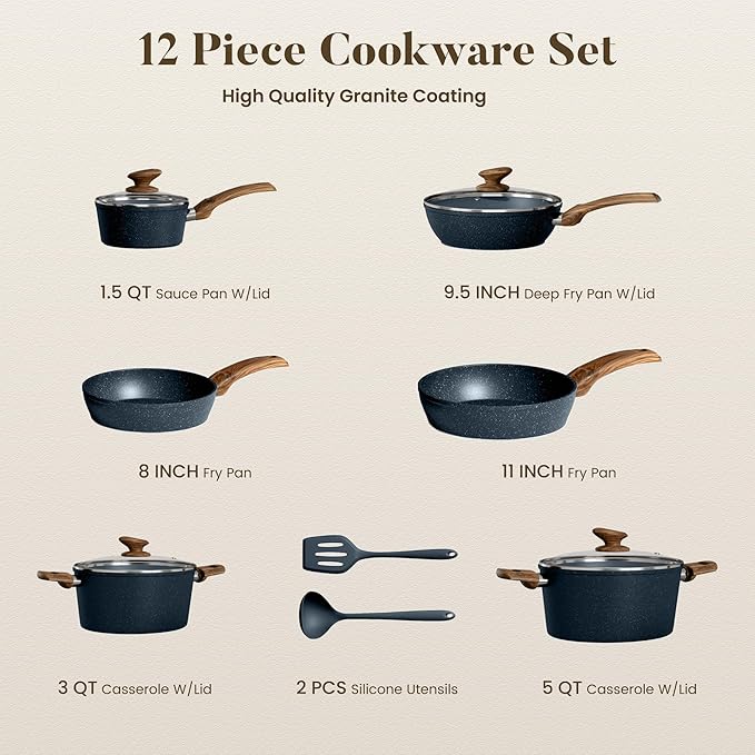Kitchen Academy Pots and Pans Set Non Stick - Image 8