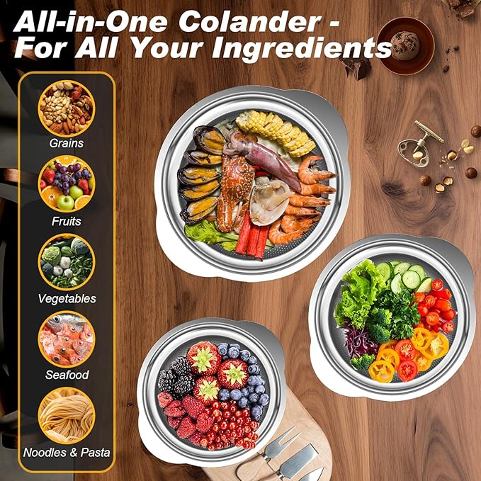 Colander, Stainless Steel Colander - Image 3
