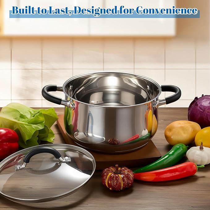 E-far 5Qt Stainless Steel Pot, Stock Pot - Image 8