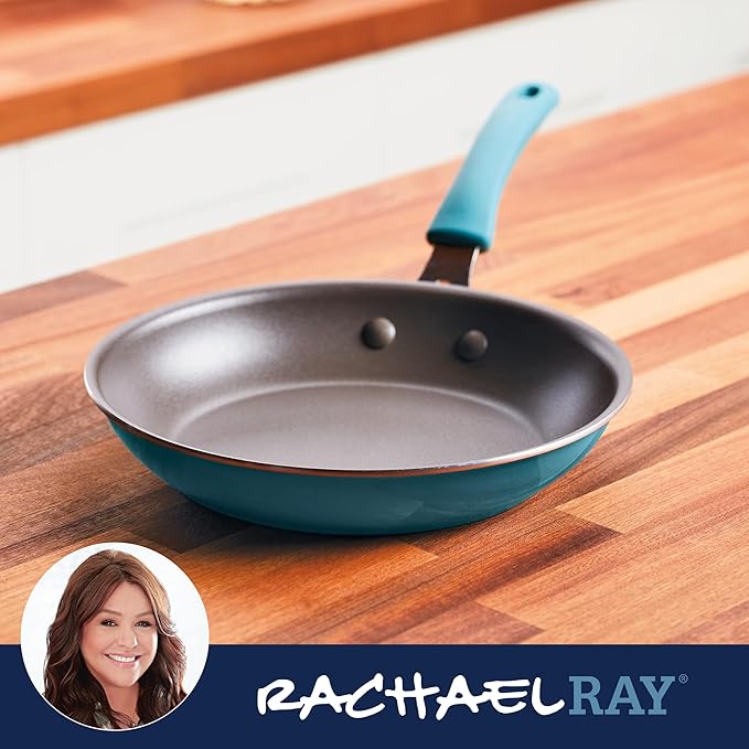 Rachael Ray Cook + Create Nonstick Frying Pan/Skillet, 10 Inch, Agave Blue - Image 6