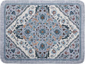 Boho Flower Dish Drying Mat Blue Bohemian Dishes Drainer Rack Mat 18x24 Inch by Giwawa