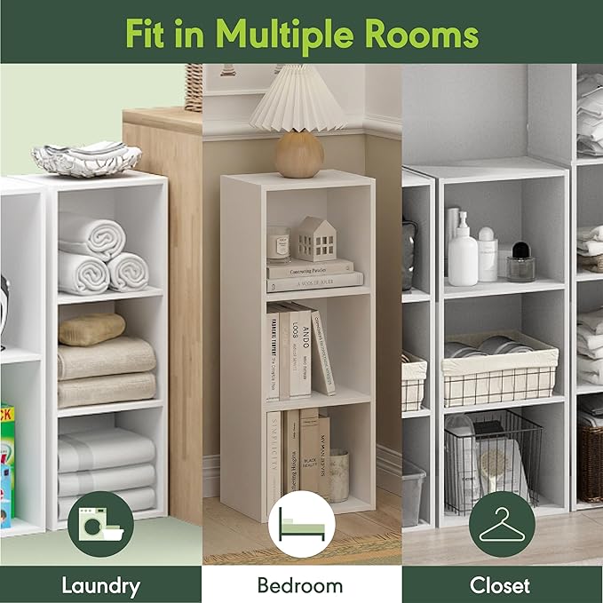 Furinno LUDER Book Shelf, 3-Cube Bookshelf, Bookcase - Image 7