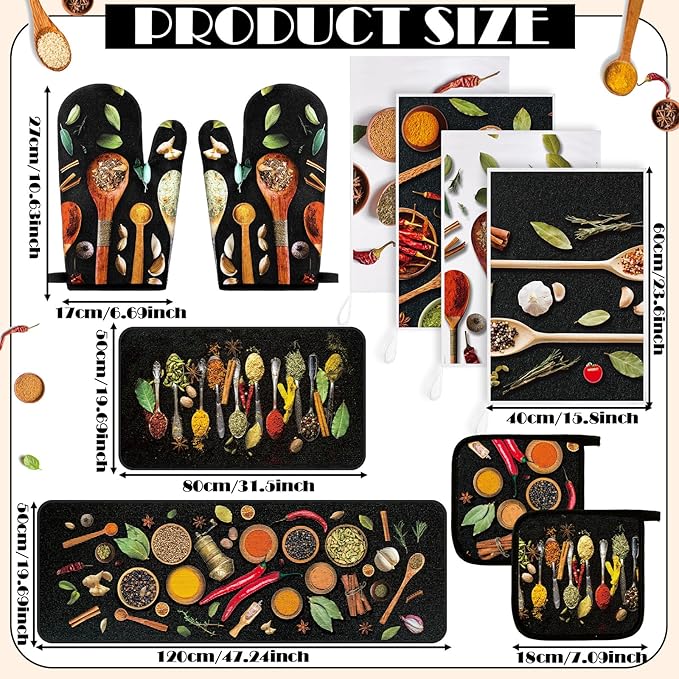 Fourluoo 10 Pcs Farmhouse Kitchen Decor and Accessories Set 4 Kitchen Towels 2 - Image 3