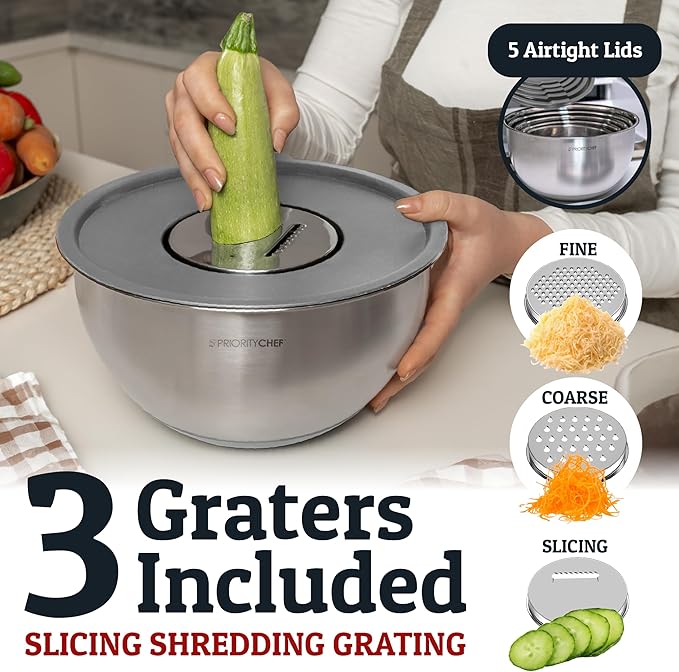 Priority Chef Stainless Steel Mixing Bowls - Image 3