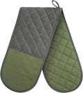 AUAUY Green Double Oven Mitts, 250°C/482°F Heat Resistant BBQ Mittens by AUAUY