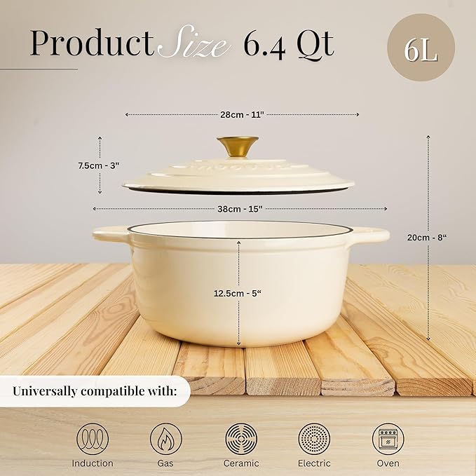 Nuovva Enamelled Cast Iron Dutch Oven Pot - Image 2