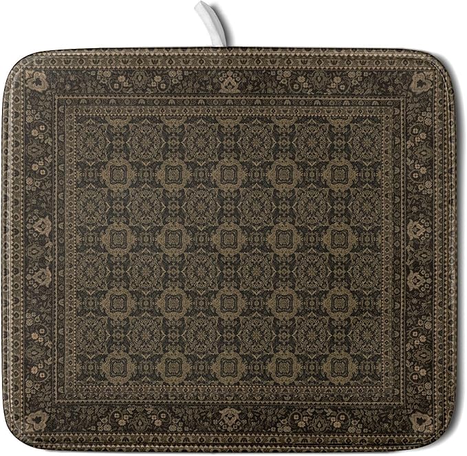 Brown Antique Tabriz Rug Dish Drying Mat by Anyako