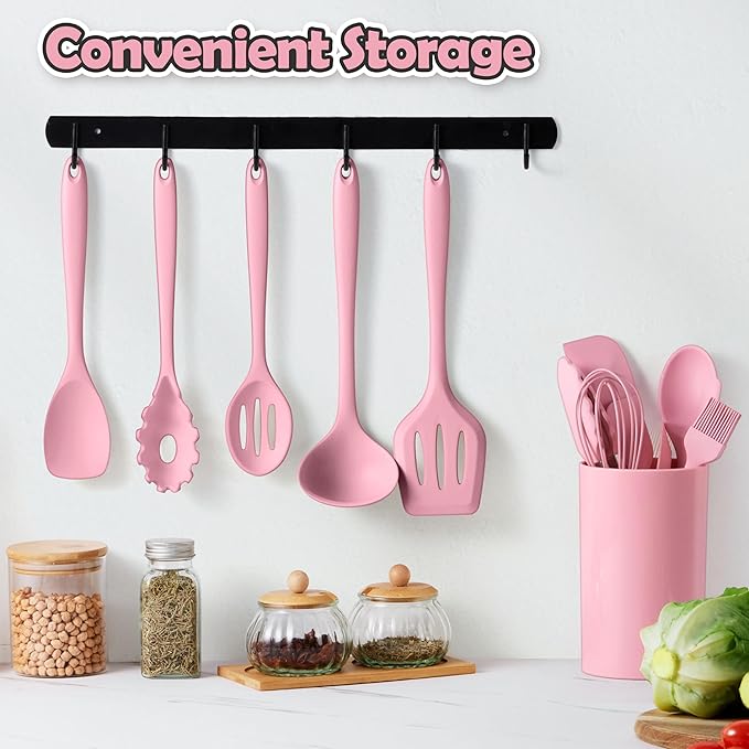 LIANYU 14 Pcs Kitchen Utensils Set, Silicone Cooking Utensils Spatula Set - Image 7