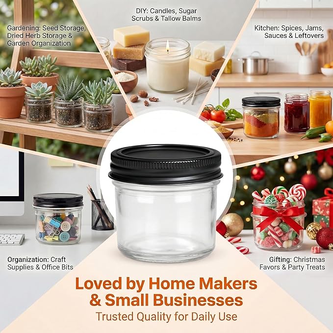QAPPDA 4oz Glass Jars With Lids And Bands, Small Mason Jars, Mini Canning Jars - Image 5