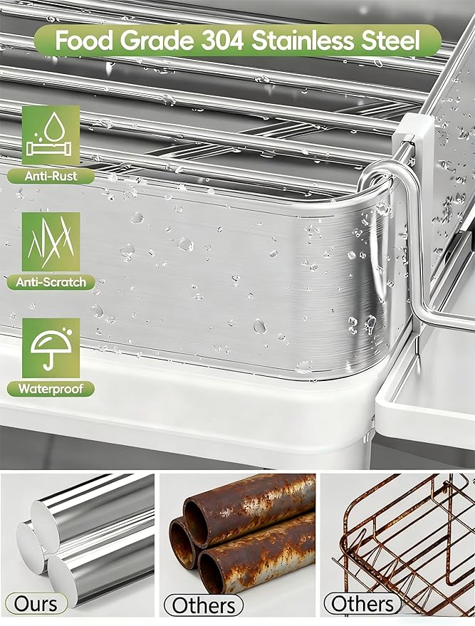 Dish Racks, Thicker Premium 304 Stainless Steel Dish Drying Rack - Image 2
