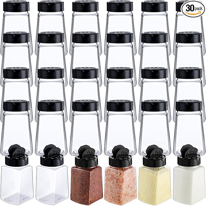Mimorou 30 Pack Plastic Spice Jars by Mimorou