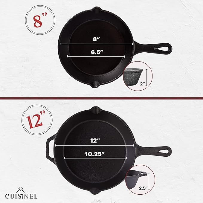 Cuisinel Cast Iron Skillet Set - Image 4