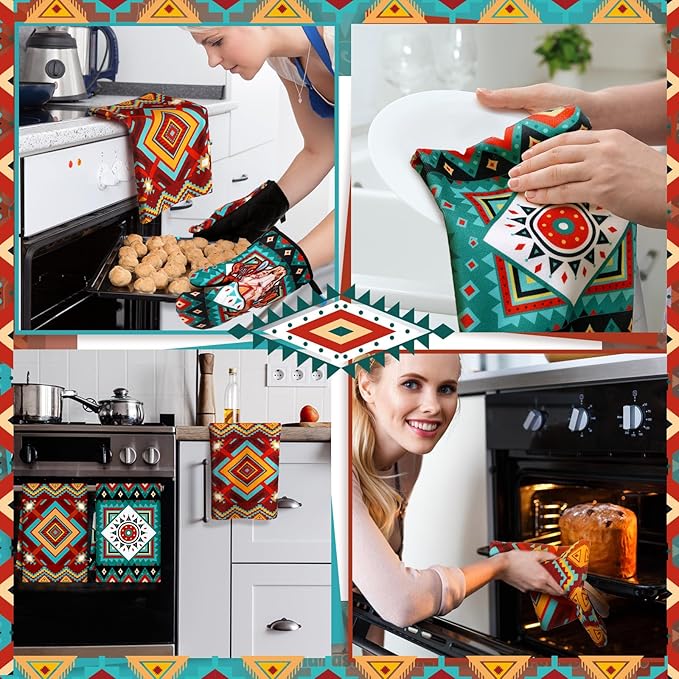 Jingmore 6 Pcs Kitchen Decor Set Accessorie Farmhouse Kitchen Towels Pot - Image 4