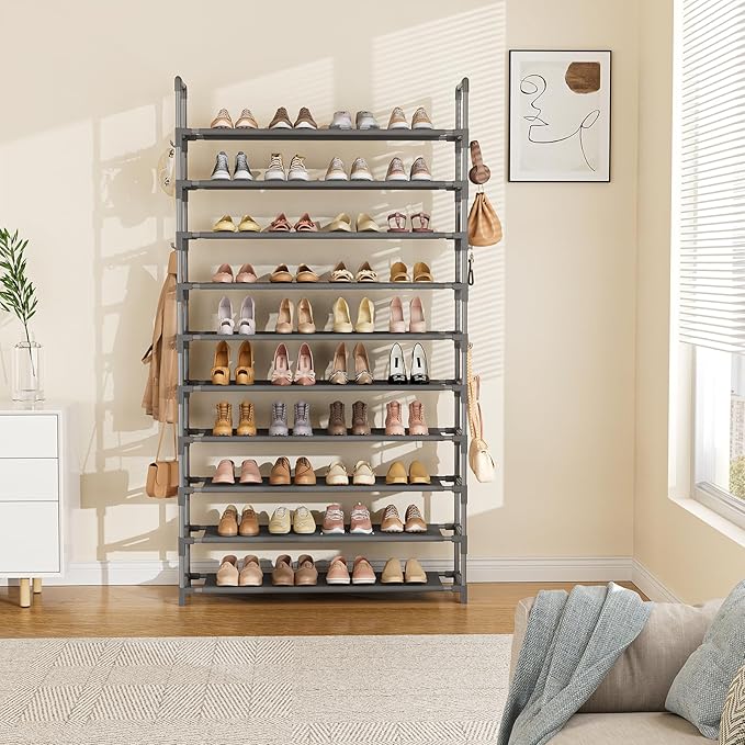 LANTEFUL Tall Shoe Rack 10 Tier Shoe Organizer Large Shoe Shelf - Image 7