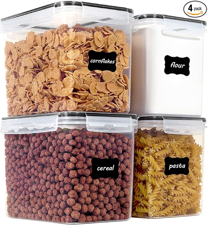 Vtopmart Food Storage Containers 3.3 quart / 3.6L, 4 Pieces BPA Free Plastic by Vtopmart