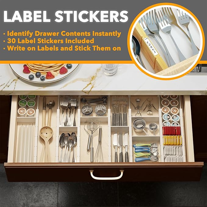 SpaceAid Bamboo Drawer Dividers - Image 3