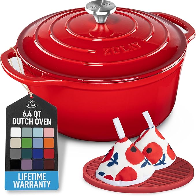 Zulay Kitchen 6.4QT Enameled Cast Iron Dutch Oven Pot by ZulayKitchen