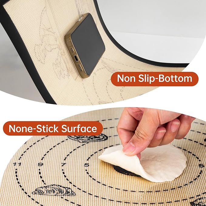 Silicone Baking Mat with 10 Recipes, Extra Thick Silicone Mats - Image 7