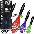 Walfos Whisk, Whisks for Cooking Non Scratch.Silicone Whisk Set of 4 Kitchen by Walfos