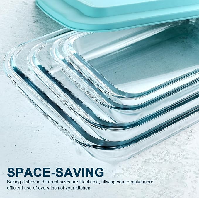 8-Piece Deep Glass Baking Dish Set - Image 3