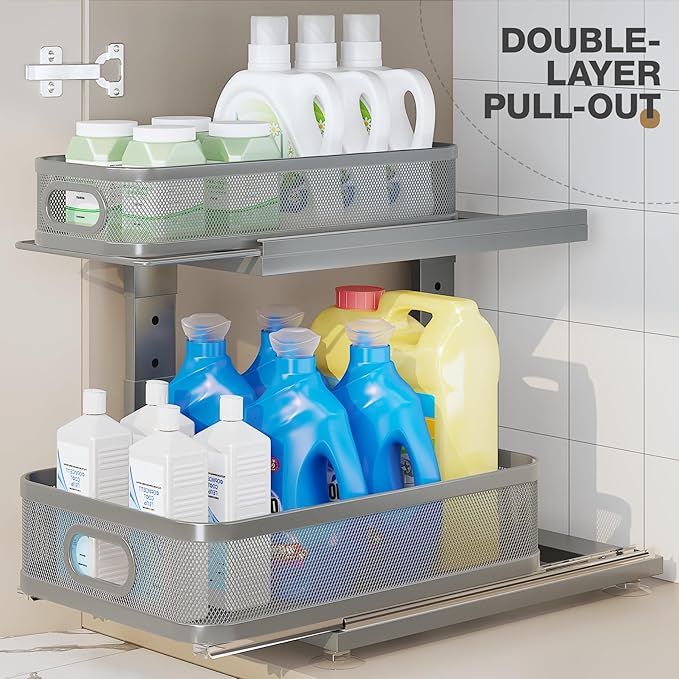2 Pack 15.5IN-Depth Under Sink Organizer - Image 4