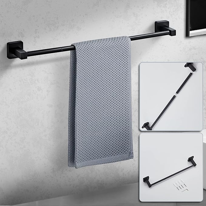Matte Black Bathroom Hardware Set 4 Pieces, Bathroom Accessories Set Stainless - Image 4