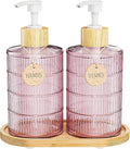 MASADI Soap Dispenser Set with Bamboo Tray, Dish and Hand Soap Lotion Dispenser by masadi