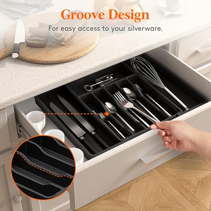Lifewit Silverware Drawer Organizer, Expandable Utensil Tray - Image 9