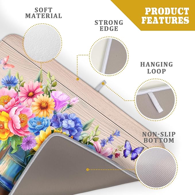 Spring Summer Flowers Dish Drying Mat - Image 4