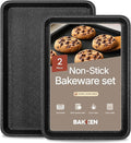 Diamond Bottom Cookie Sheet Set of 2, Nonstick Gray Marble Carbon Steel Baking by Unknown