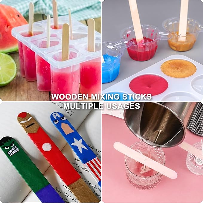 LET'S RESIN Epoxy Mixing Cups Kit, 30ml Disposable Measuring Cups, 50 Wooden - Image 5