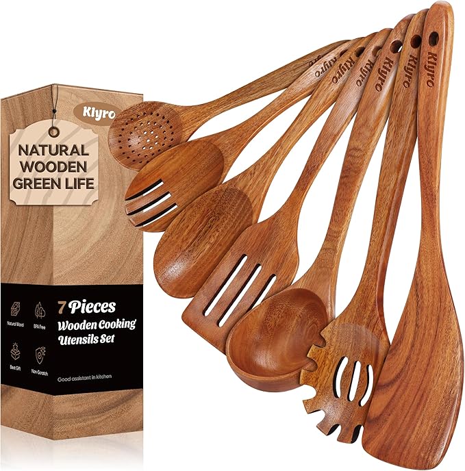 Kitchen Utensils Set, 7 Piece Premium Cooking Utensils Set, Durable Non-Stick by KLYRO