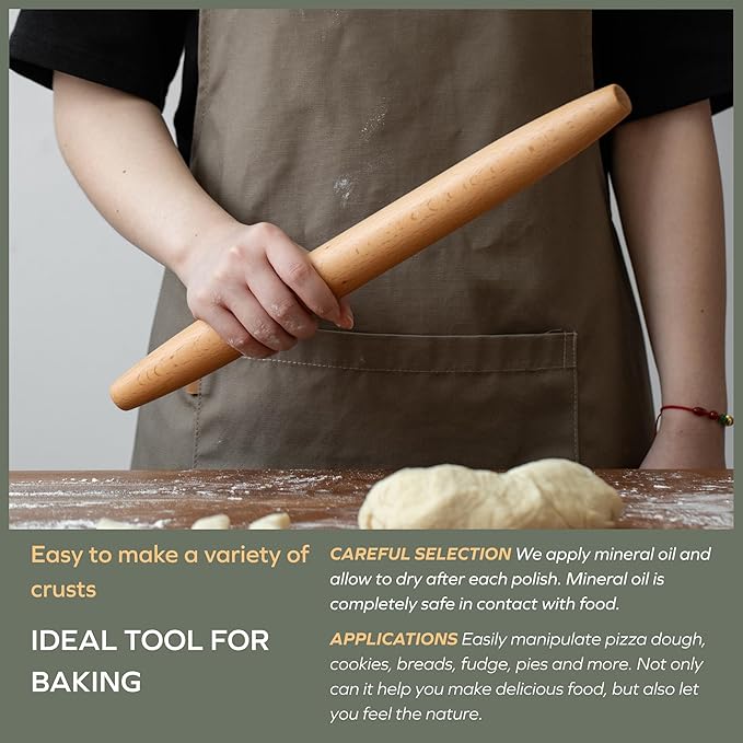 Muso Wood Wooden French Rolling Pin - Image 7