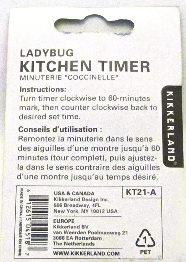 Kikkerland Ladybug Kitchen Timer, 5.7 x 5.7 x 4.4 cm - Image 6