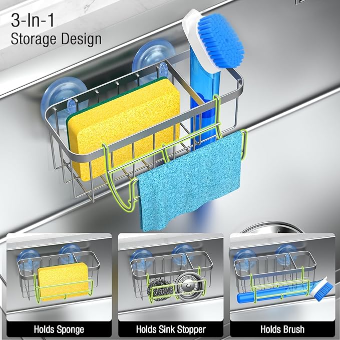 3-in-1 Kitchen Sink Caddy Organizer - Image 2