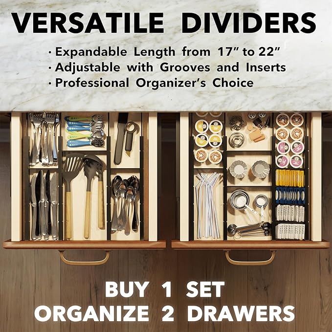SpaceAid Bamboo Drawer Dividers - Image 5