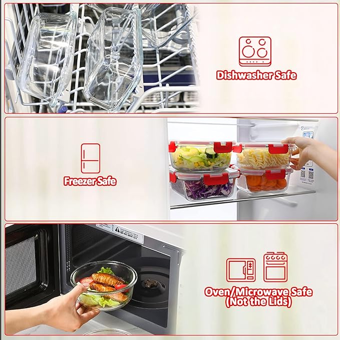 M MCIRCO 24-Piece Glass Food Storage Containers - Image 4